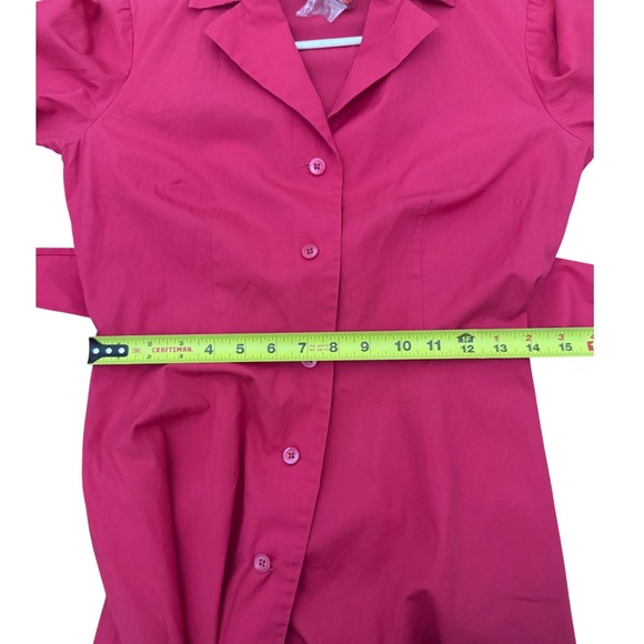 The J Peterman Company 1947 Pink shirt Dress Tie Waist Button Cotton Size 6 - Picture 7 of 7